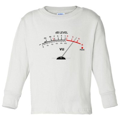 Cool Vintage DB Level VU Meter Music Bass Lover Toddler Long Sleeve Shirt