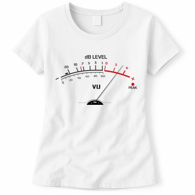 Cool Vintage DB Level VU Meter Music Bass Lover Womens T-Shirt