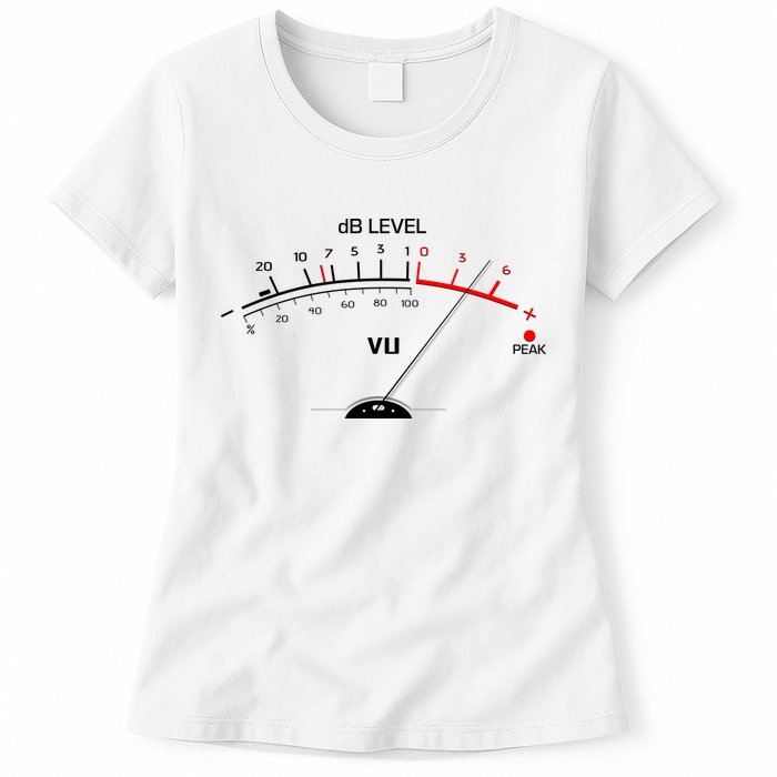 Cool Vintage DB Level VU Meter Music Bass Lover Womens T-Shirt