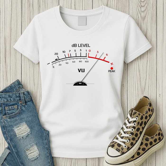 Cool Vintage DB Level VU Meter Music Bass Lover Womens T-Shirt