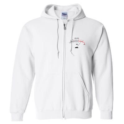 Cool Vintage DB Level VU Meter Music Bass Lover Full Zip Hoodie