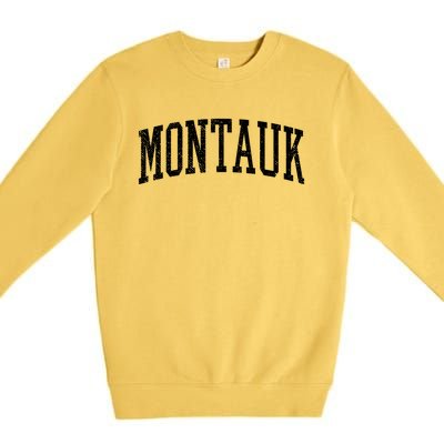 Classic Varsity Distressed Montauk Premium Crewneck Sweatshirt