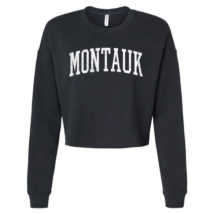 Classic Varsity Distressed Montauk Cropped Pullover Crew