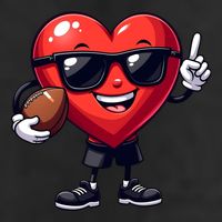 Cute Valentines Day Heart Playing Football 7 Panel Mesh Trucker Snapback Hat