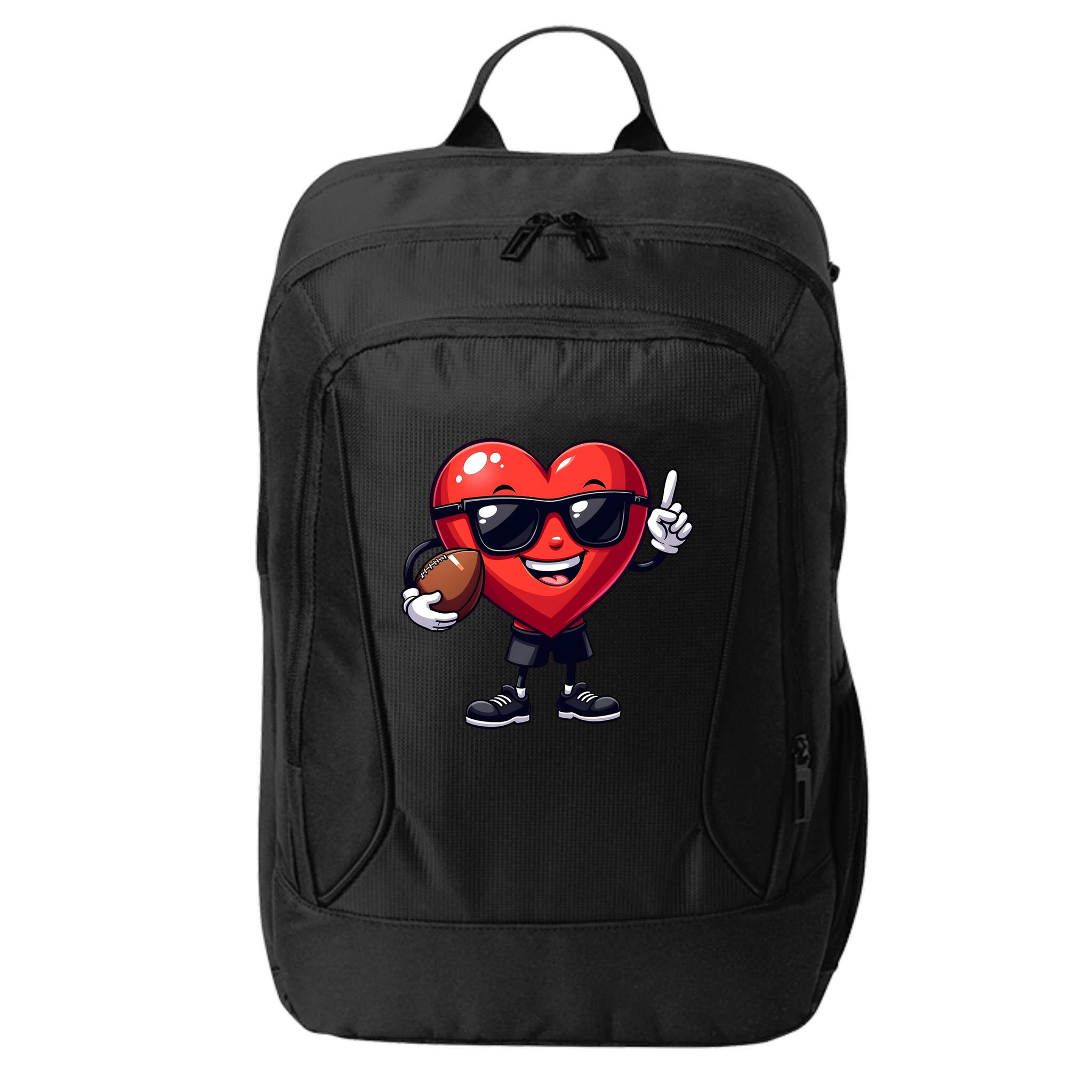 Cute Valentines Day Heart Playing Football City Backpack