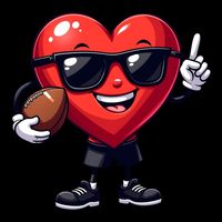 Cute Valentines Day Heart Playing Football Tie-Dye T-Shirt