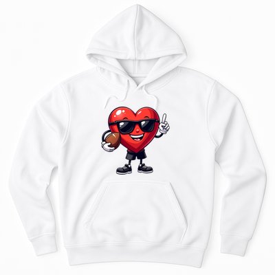 Cute Valentines Day Heart Playing Football Hoodie