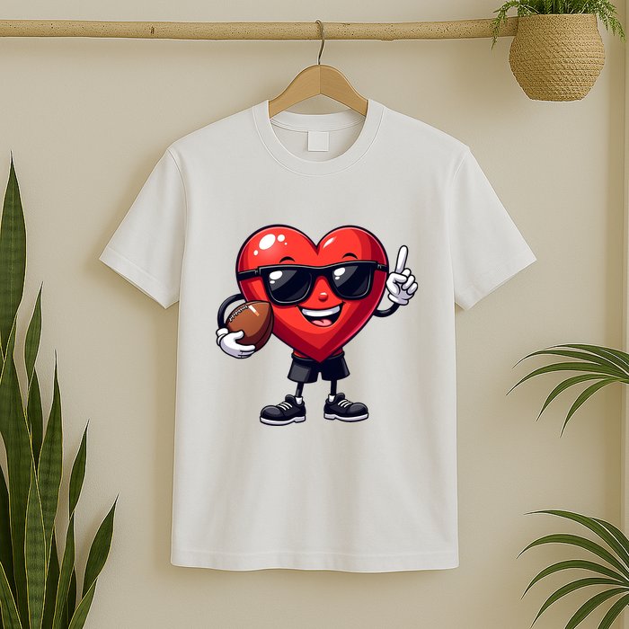 Cute Valentines Day Heart Playing Football T-Shirt