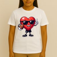 Cute Valentines Day Heart Playing Football T-Shirt