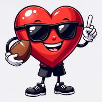 Cute Valentines Day Heart Playing Football T-Shirt