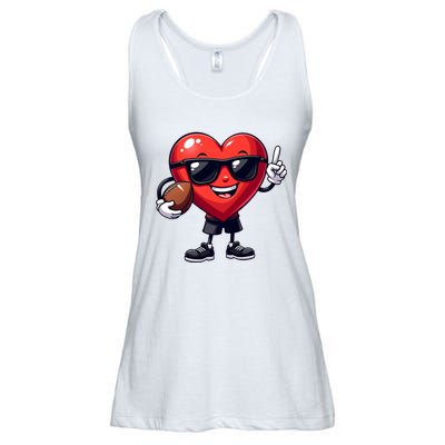 Cute Valentines Day Heart Playing Football Ladies Essential Flowy Tank