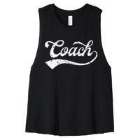 Coach Vintage Distressed Personal Trainer Coaching Gift Women's Racerback Cropped Tank