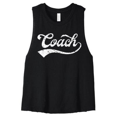 Coach Vintage Distressed Personal Trainer Coaching Gift Women's Racerback Cropped Tank