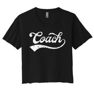 Coach Vintage Distressed Personal Trainer Coaching Gift Women's Crop Top Tee