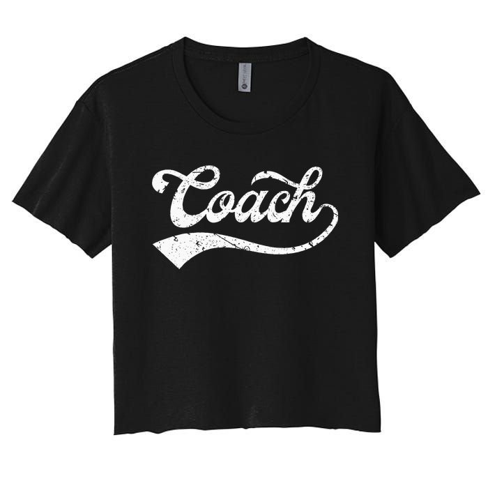 Coach Vintage Distressed Personal Trainer Coaching Gift Women's Crop Top Tee