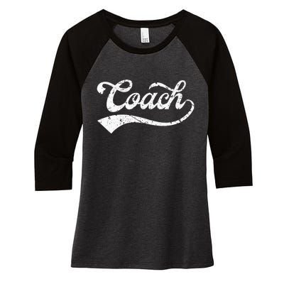 Coach Vintage Distressed Personal Trainer Coaching Gift Women's Tri-Blend 3/4-Sleeve Raglan Shirt