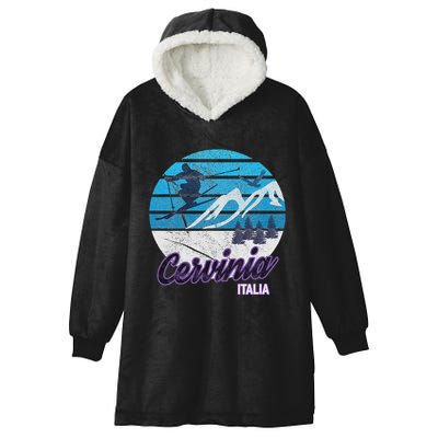 Cervinia Valle DAosta Italy Ski Resort Snowboarding Hooded Wearable Blanket