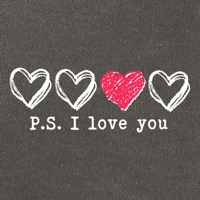 Cute Valentines Day P.S. I Love You Hearts Cotton Canvas Backpack