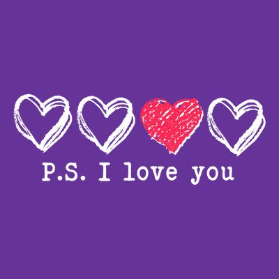 Cute Valentines Day P.S. I Love You Hearts T-Shirt