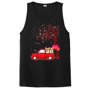 Corgi Valentine's Day Gifts Dogs Red Truck Hearts PosiCharge Competitor Tank