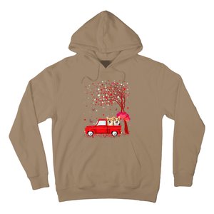 Corgi Valentine's Day Gifts Dogs Red Truck Hearts Hoodie