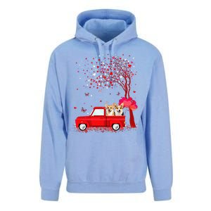 Corgi Valentine's Day Gifts Dogs Red Truck Hearts Unisex Surf Hoodie