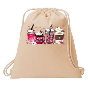 Cute Valentines Day Valentine Coffee Lover Drawstring Bag