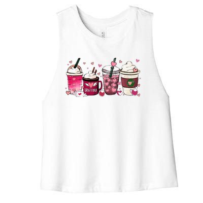 Cute Valentines Day Valentine Coffee Lover Women's Racerback Cropped Tank