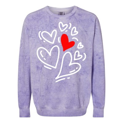 Cute Valentines Day Hearts Colorblast Crewneck Sweatshirt