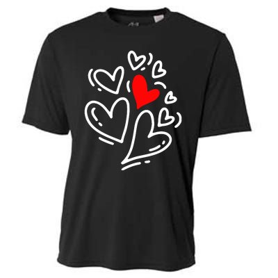 Cute Valentines Day Hearts Cooling Performance Crew T-Shirt