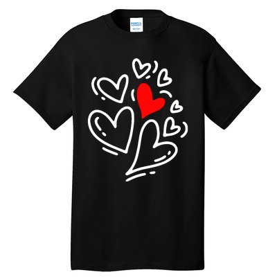 Cute Valentines Day Hearts Tall T-Shirt