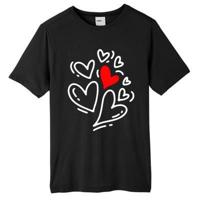 Cute Valentines Day Hearts Tall Fusion ChromaSoft Performance T-Shirt