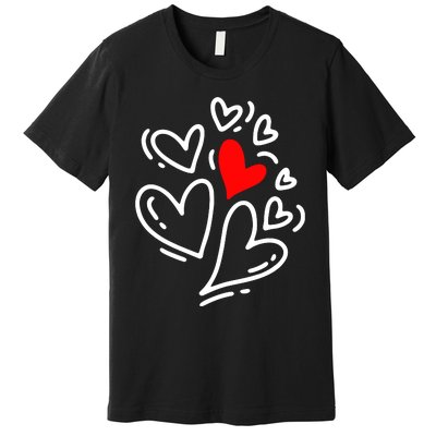 Cute Valentines Day Hearts Premium T-Shirt