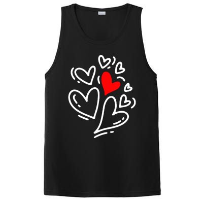 Cute Valentines Day Hearts PosiCharge Competitor Tank