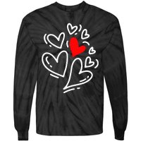 Cute Valentines Day Hearts Tie-Dye Long Sleeve Shirt