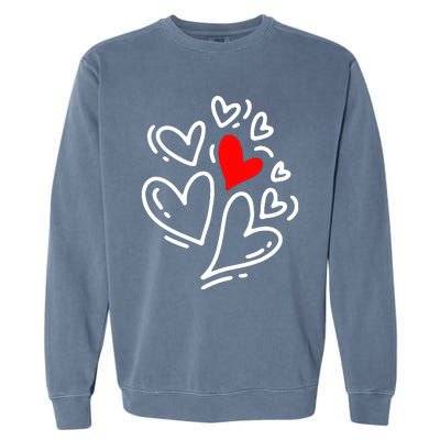 Cute Valentines Day Hearts Garment-Dyed Sweatshirt