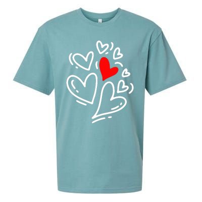 Cute Valentines Day Hearts Sueded Cloud Jersey T-Shirt