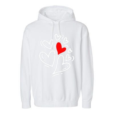 Cute Valentines Day Hearts Garment-Dyed Fleece Hoodie