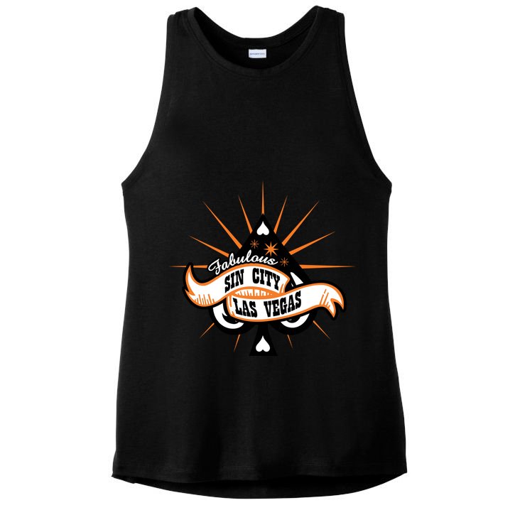 Cool Vector Design Las Vegas Sin City Ladies PosiCharge Tri-Blend Wicking Tank