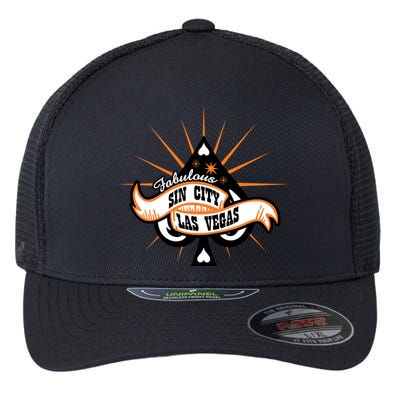Cool Vector Design Las Vegas Sin City Flexfit Unipanel Trucker Cap