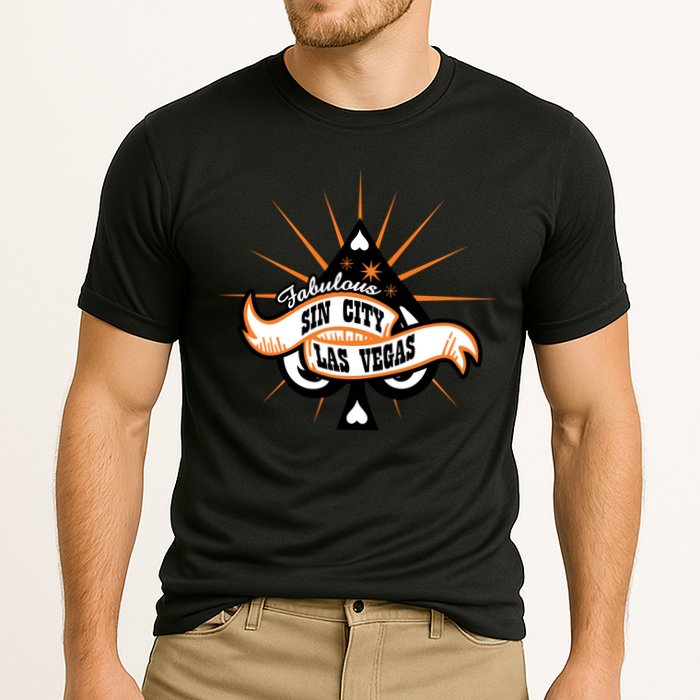 Cool Vector Design Las Vegas Sin City Cooling Performance Crew T-Shirt