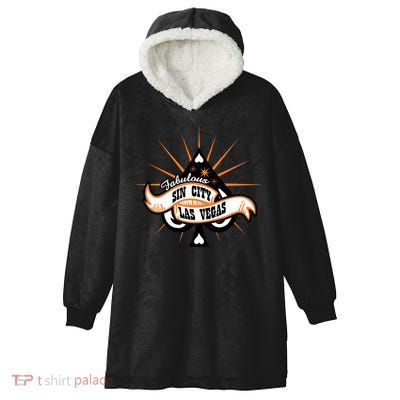 Cool Vector Design Las Vegas Sin City Hooded Wearable Blanket