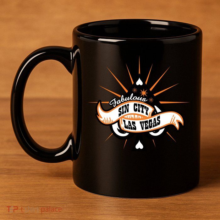 Cool Vector Design Las Vegas Sin City 11oz C Handle Ceramic Mug