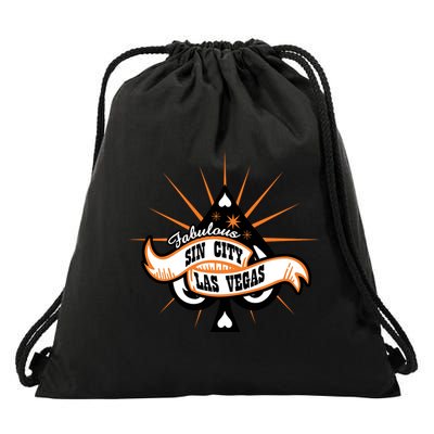 Cool Vector Design Las Vegas Sin City Drawstring Bag