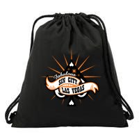 Cool Vector Design Las Vegas Sin City Drawstring Bag