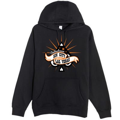 Cool Vector Design Las Vegas Sin City Premium Pullover Hoodie