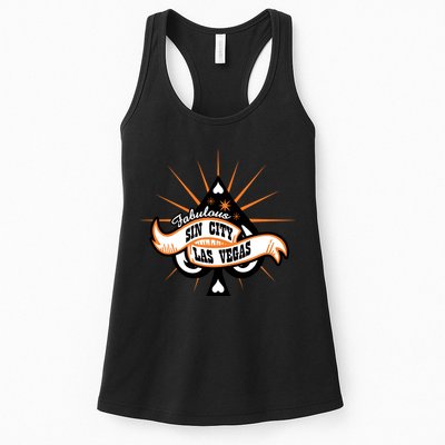 Cool Vector Design Las Vegas Sin City Womens Tank Top