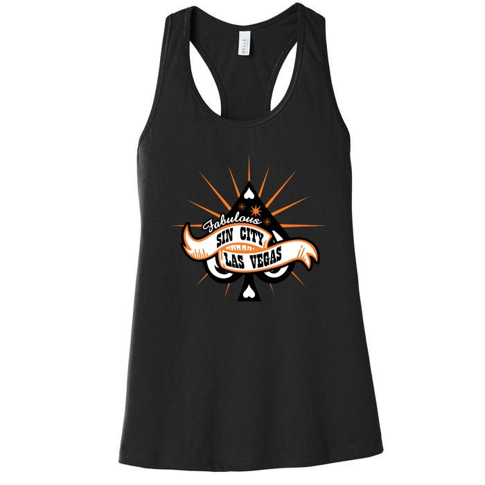 Cool Vector Design Las Vegas Sin City Women's Racerback Tank