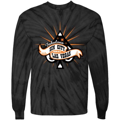 Cool Vector Design Las Vegas Sin City Tie-Dye Long Sleeve Shirt
