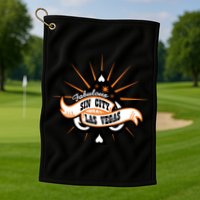 Cool Vector Design Las Vegas Sin City Golf Towel